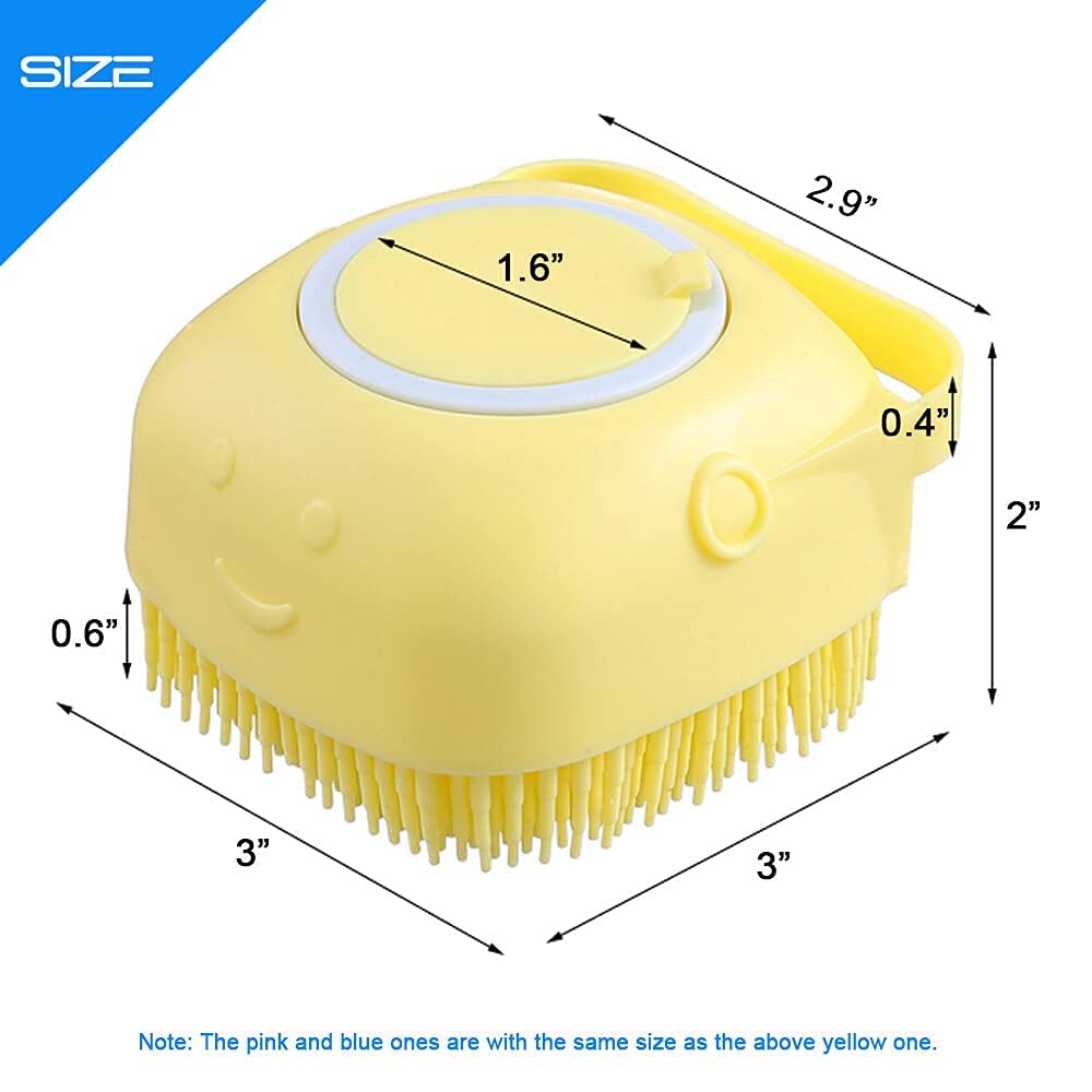 VMZONE Body Scrubber with Soap Dispenser Brush, Silicone Exfoliating Brushes, Soft Body Exfoliator, Bath Loofah for Babies, Kids, Women, Men and P