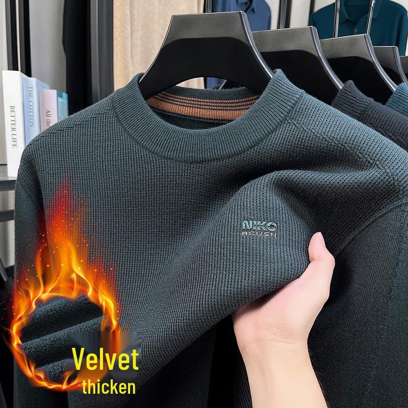 2025 Men s Knitted Winter Sweater: Loose, Fashionable Dad Style Pullover - High Quality Warm Casual Base Layer 4XL
