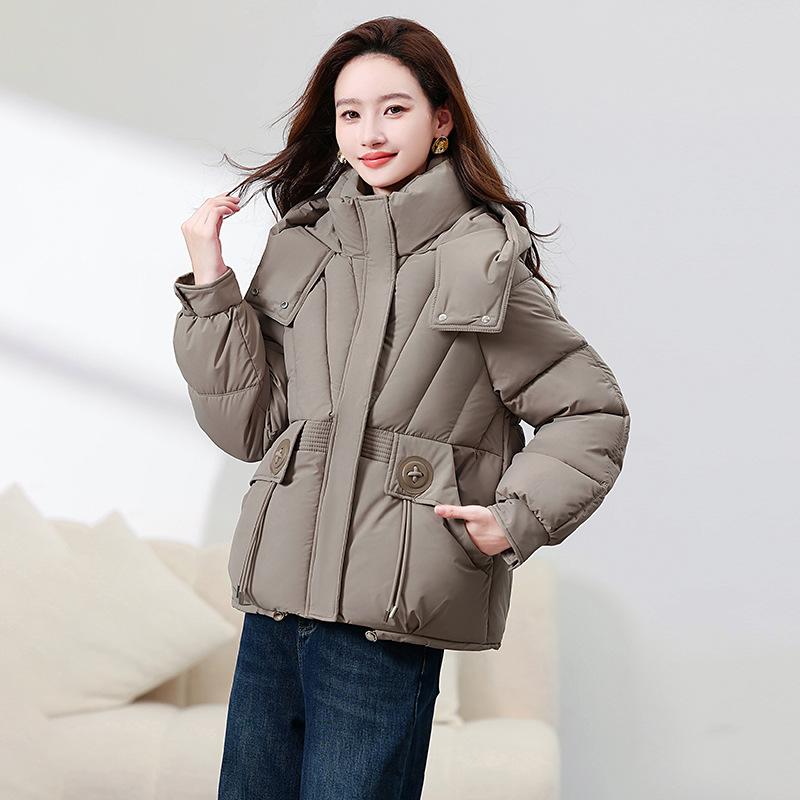 Padded clothes women's short winter hooded padded clothes thickened warm padded jacket