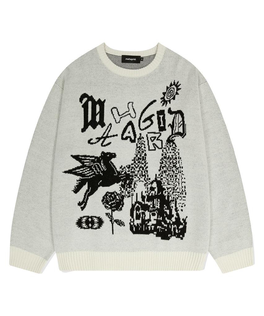 MAHAGRID Fantasia Knit Sweater Ivory(Mg2Dfmk623A)