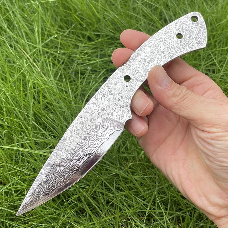 GV10 Acier Damas Billet de Couteau Semi-fini DIY Barre Lame Intégrée Ébauche de Couteau Matériau de Couteau Lame