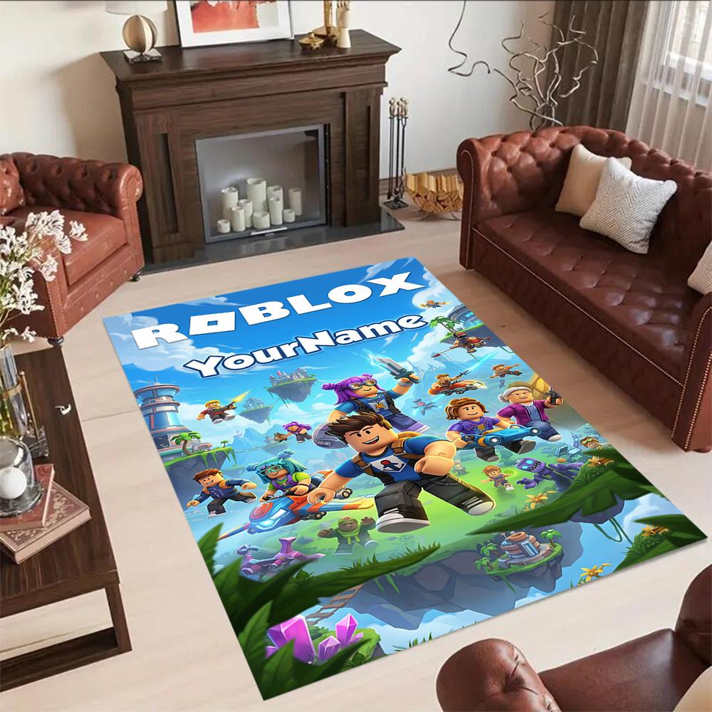 Roblox 400 Personalized Text Carpet Design for Bedrooms Hallway Game Room Foyer Antislip Carpet Decorate Offices Perfect Gift for Women/Men