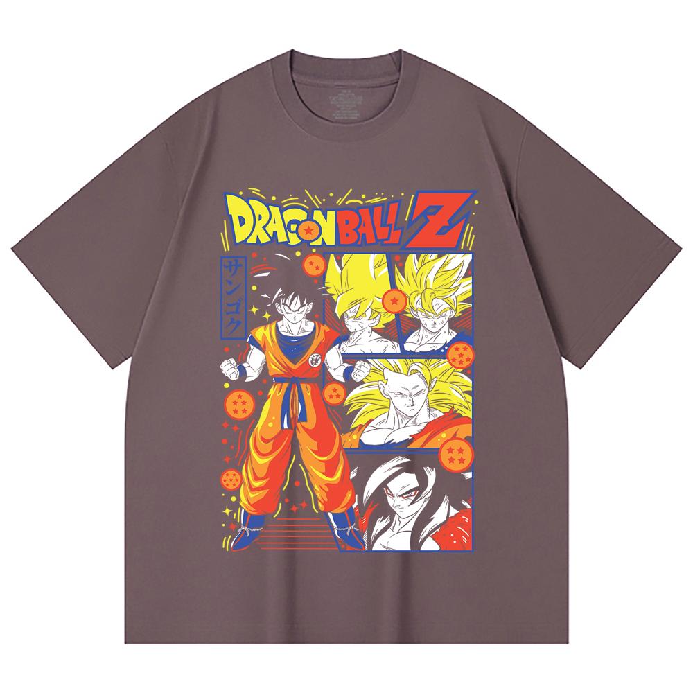 230 Gsm 100% Cotton Dragon Ball V56 Goku Print Unisex Heavy Cotton T Shirt