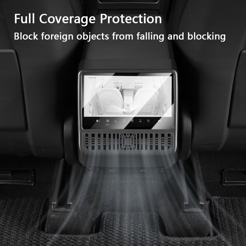 For Tesla Model Y Juniper 2025 2026 ABS Rear Center Console Air Outlet All-inclusive Protective Cover Integrated Tempered Glass