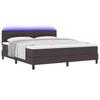 Boxspring Bed with Headboard Dark Brown 180 X 200 Cm Fabric