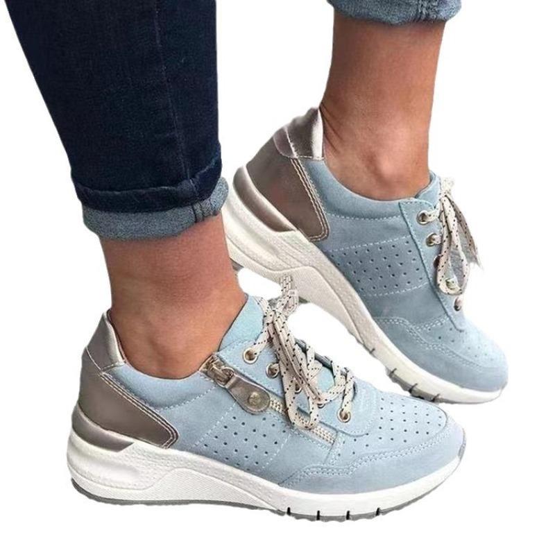 Spring 2025 New Plus Size Fashion Casual Women's Shoes Sneakers Lace-up Thick Sole Plus Size Women's Shoes