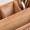 Rectangle Wood Napkin Holder Functional Wood Utensils Holder for Home Office Supplies and Kitchen Accessories Storage