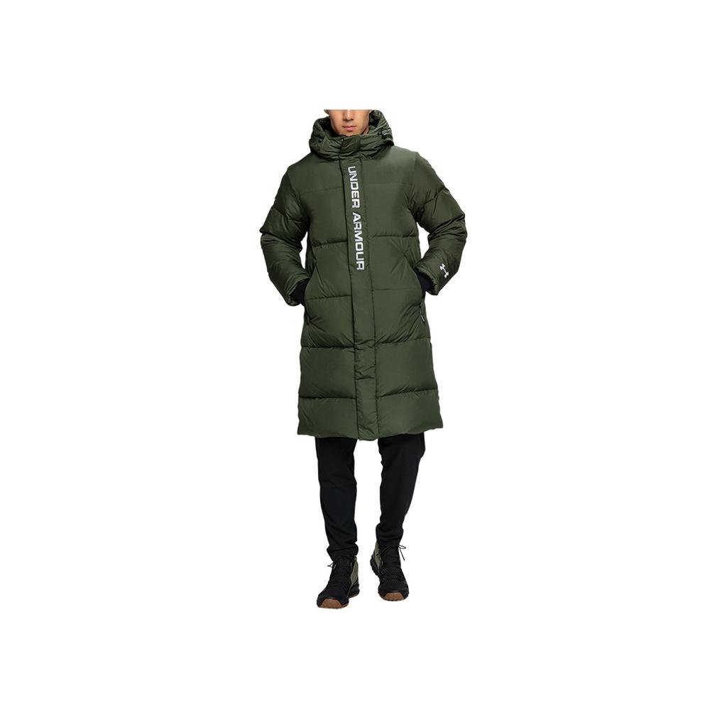 Under Armour Verdickte wasserdichte lange Daunenjacke für Herren, Oberbekleidung, Armeegrün, 1353556-330