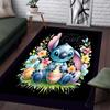 Stitch Is Holding  Carpet with Floral Patterns - Non-slip Kitchen and Outdoor Carpet Home and Bedroom Decorations Birthday Gifts