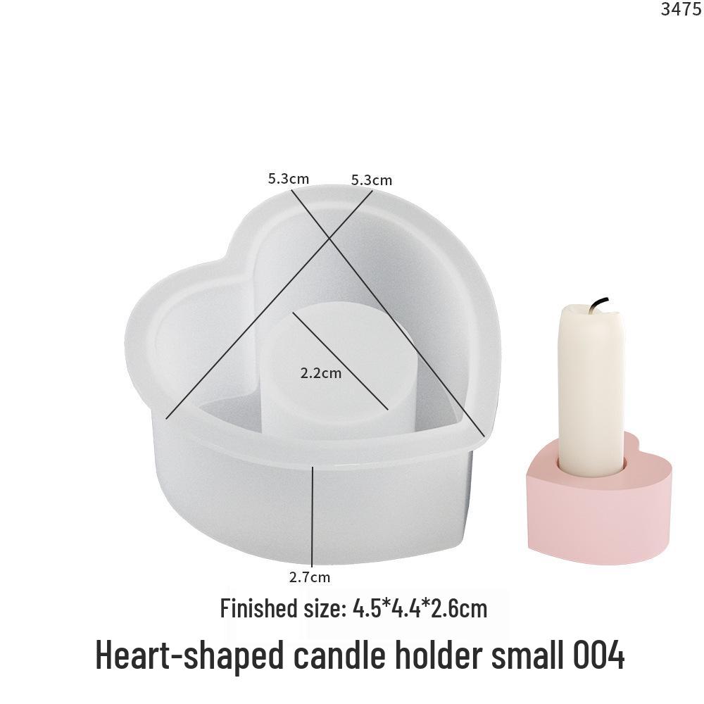 Heart-Shaped Silicone Mold for Epoxy Resin Aroma Candle Holder