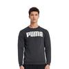 Puma Logo Crew Neck Sweatshirt Men Tops Black 855227-01