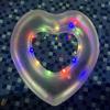 2026 New INS LED Light Up Swim Ring Flamingo Heart Shape Inflatable Float With Handles Glowing Pool Beach Party Toy