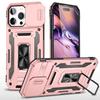 Military-Grade Armor Phone Case with Slide Camera Cover & 360° Rotating Magnetic Stand for iPhone 16 15 14 13 Shockproof Hybrid Car Mount Compatible