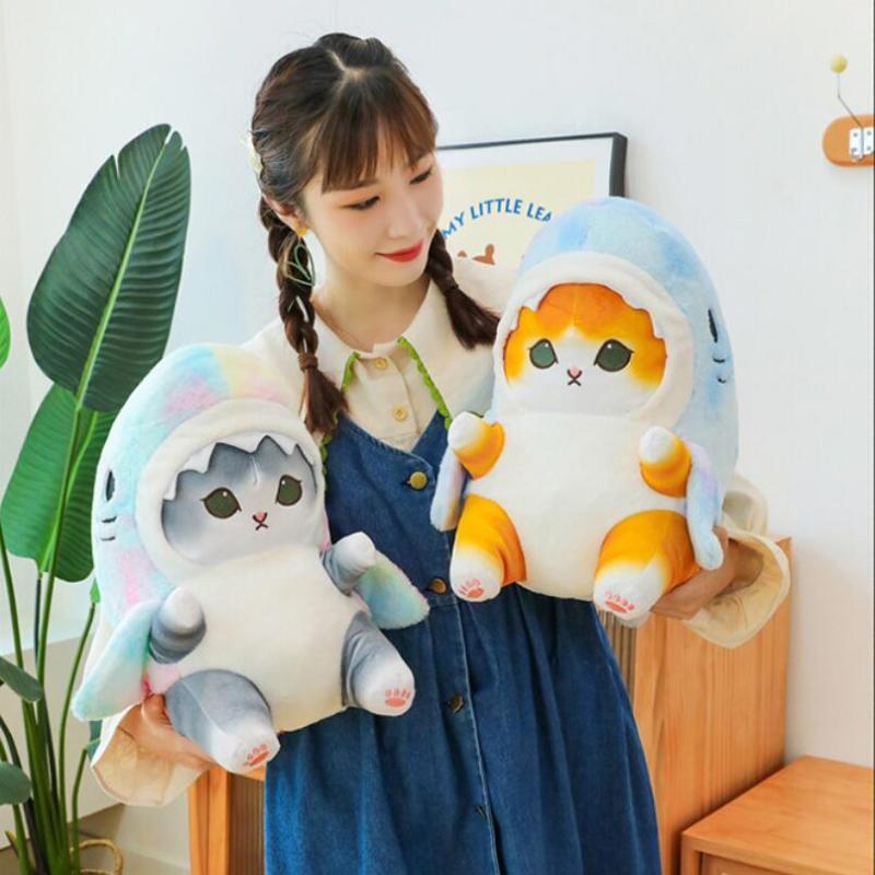 1 Piece Cute Stuffed Animals Soft Plushies Doll Toys Pillow 20Cm Anime Shark Cat Plush Toy Birthday Gift For Kids Adults