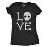 Unisex Vintage Love Skull Skeleton Halloween Black Graphic Casual Gift Tee