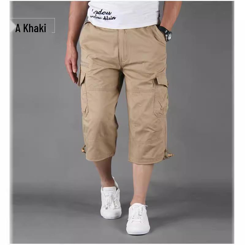 Men's Loose Fit Multi-Pocket Outdoor Cropped Casual Shorts