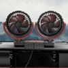 USB Car Fan with Double Head 3 Speed Strong Wind Car Cooling Fan Car Interior Air Circulation Fan 360 Degree Rotates