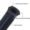 Black Fuel Hose Oil Fuel Gas Line AN6-AN8-AN10 Nylon Braided Stainless Steel