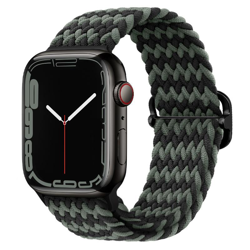 Elastic Woven Nylon Band F Smart Apple Watch Band 40 41 44 45MM Iwatch SE8 7 5 6 , Alloy Buckle Sport Soft Breathable Accessories Strap Blet Bracelet