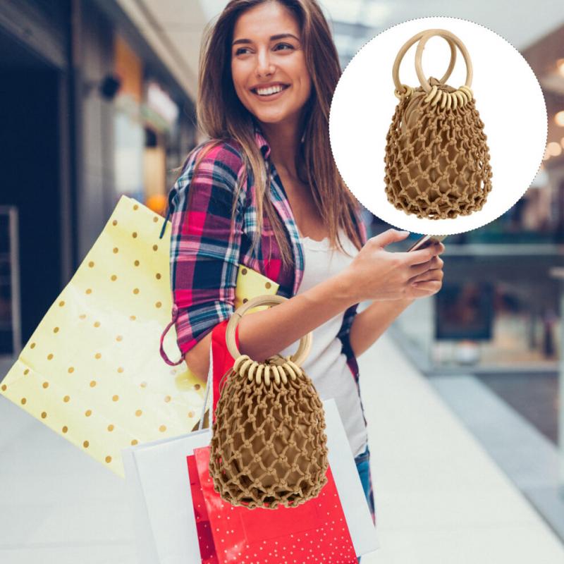Woven Bag Net Bag Wooden Miss Mini