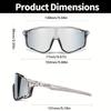 1PC Men's and Women's Integrated Light-changing Bicycle Glasses, Large Frame PC Material, Sports Glasses with Anti-glare Glasses, for Protection