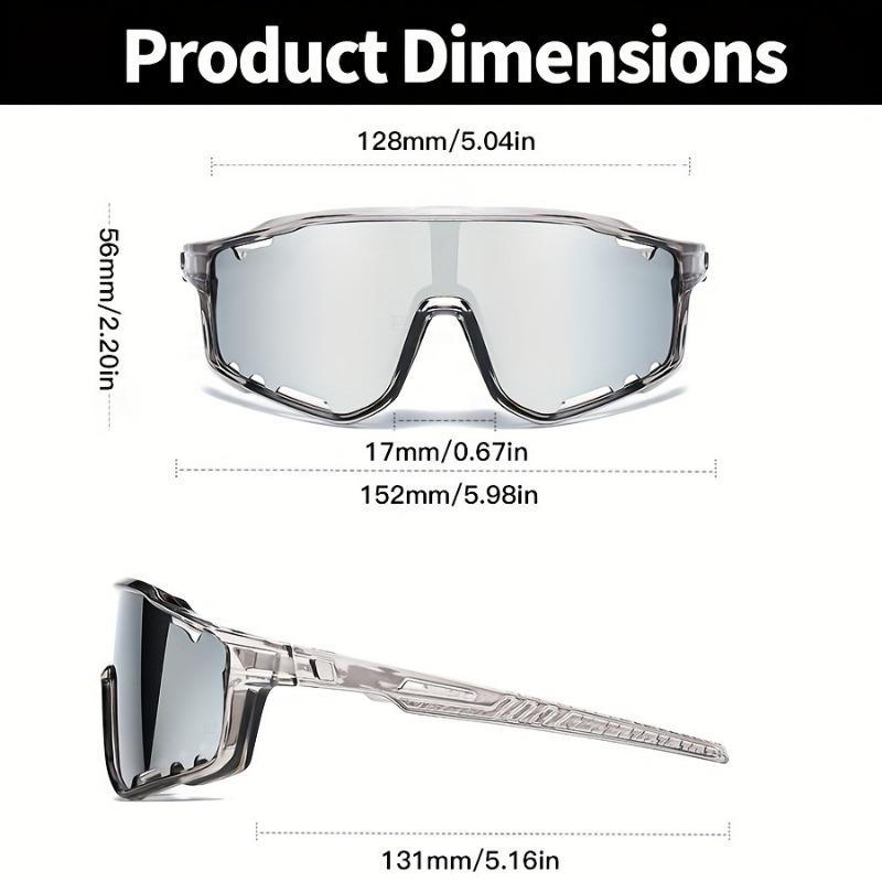 1PC men's and women's integrated light-changing bicycle glasses, large frame PC material, sports glasses with anti-glare glasses, for protection
