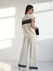 Trendy Summer Women's Set: Short Sleeve Top & High Waist Wide-Leg Pants