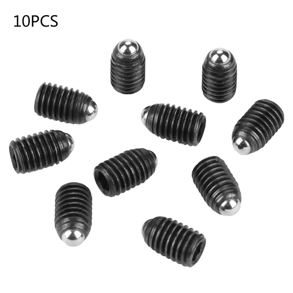 10pcs M8 Screw Thread Hex Socket Carbon Steel Spring Plungers Set (M8*12)