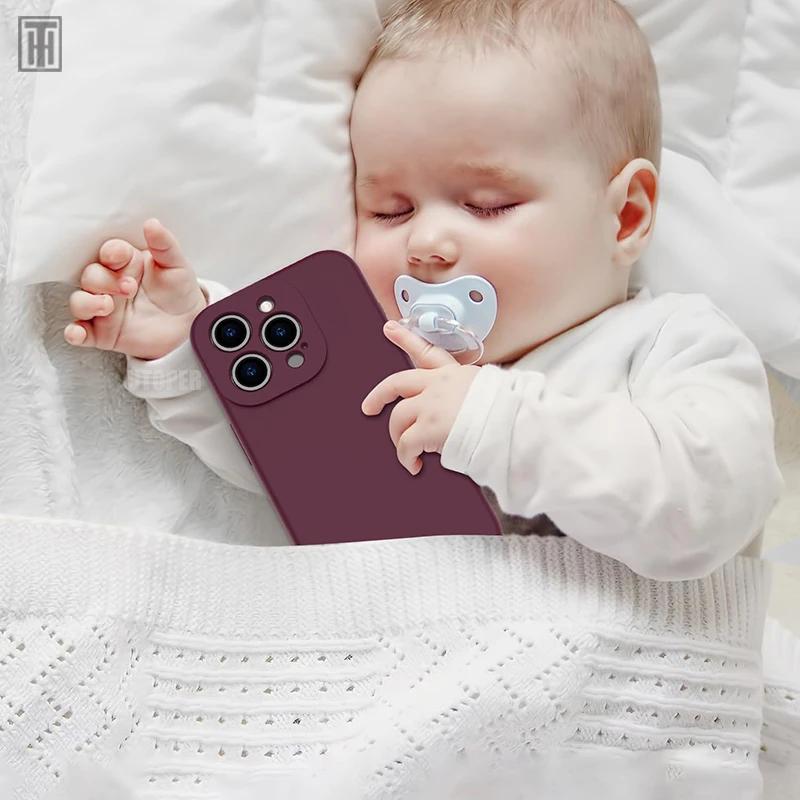 Luxury Silicone Antiskid Phone Case For iPhone 16 15 14 13 11 12 Pro Max 16 Plus Shockproof Full Lens Protection Cover