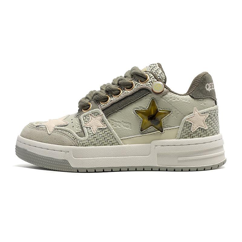 

West Lake Longjing star shoes niche design sense couple board shoes versatile platform tide brand men s and women s shoes 44-Male code