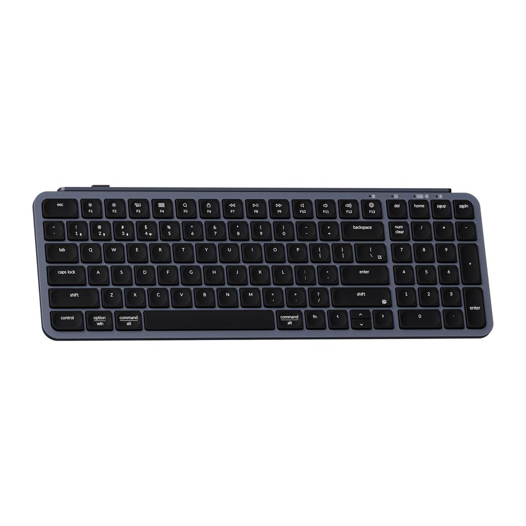Keychron B2 Pro Wireless Keyboard with Numeric US ZMK Launcher Space Gray Ultra-Slim 96% Bluetooth/2.4GHz Keypad, Layout, Compatible,