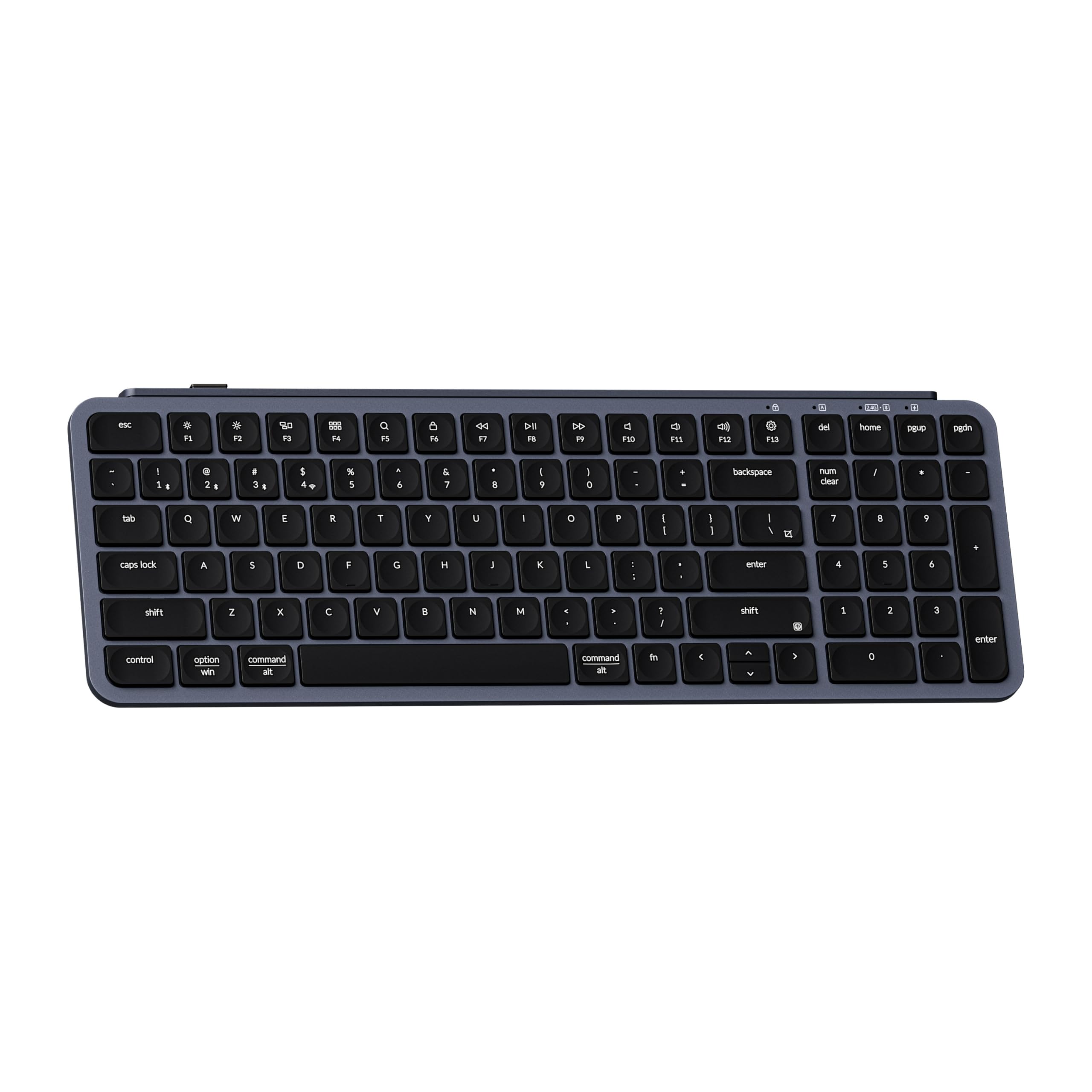 

Keychron B2 Pro Wireless Keyboard with Numeric US ZMK Launcher Space Gray Ultra-Slim 96% Bluetooth/2.4GHz Keypad, Layout, Compatible,