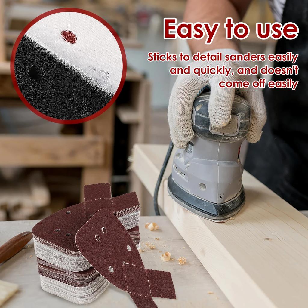 100/200PCS Mouse Sander Pads 60/80/120/180 Grits Detail Sandpaper Orbital Palm Black Abrasive Paper sanding Pads