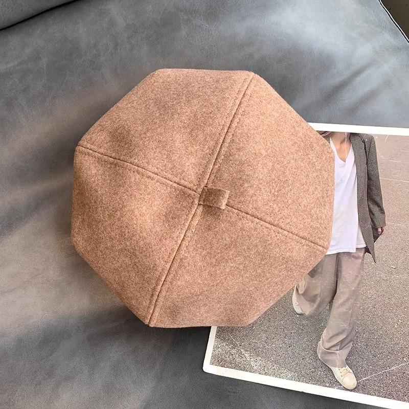 Autumn and winter star anise beret female hat painter hat showing face small spring and autumn pumpkin hat female high sense