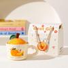 Cute Orange Ceramic Mug Gift Set