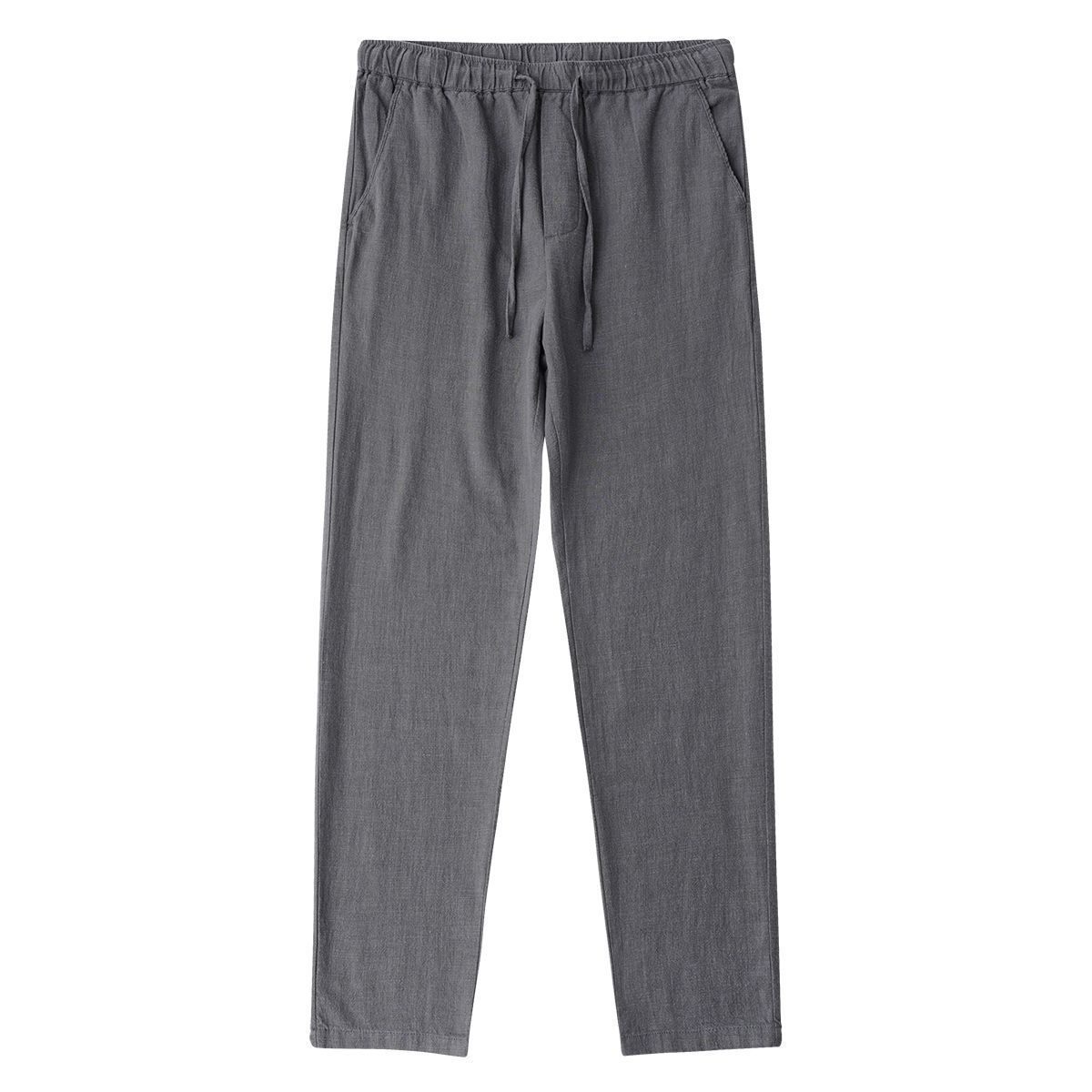 

Casual Cotton Linen Pants Men Wide Leg Lightweight Baggy Cotton Sweatpants Male Walking Jogger Trousers Work XXXXL сірий