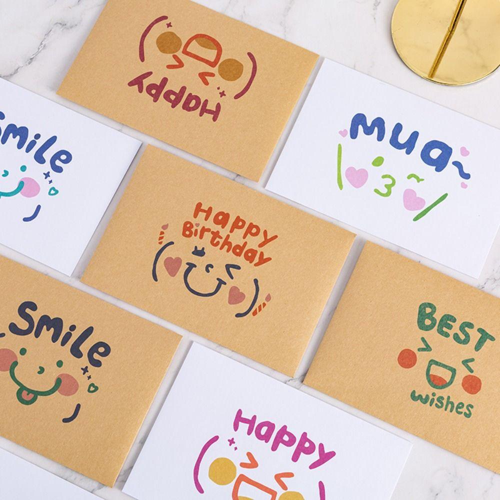

24Pcs Expression Kraft Paper Envelope Happy Invitation Card Thanksgiving Day