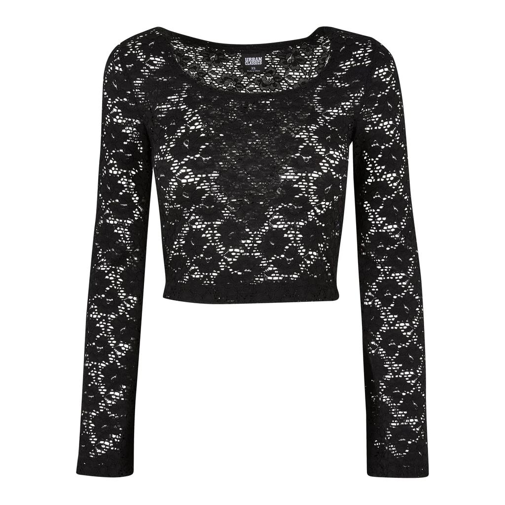 Urban Classics Womens/Ladies Lace Long-Sleeved Crop Top