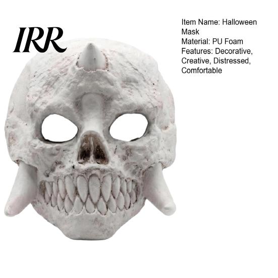 Scary Halloween Costume Mask Skeleton Mask, Horror Fanged Skull Distressed Retro Bone Full Face Cosplay for Party Props