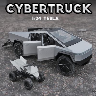 1:24 Tesla Cybertruck Truck Slitina Model autíčka Odlitky Vozidla Vyzvednutí Motocykl Auto Dekorace Hračky pro kluky Vánoce