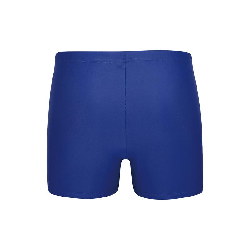 Li Ning Swimming Series Letter Mid Waist Straight Leg Swim Trunks Men Swimwear Sailor-Blue ASLT087-2