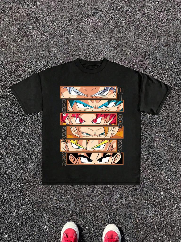 Super Saiyan Dragon Ball Print Tshirt Casual Cool Shortsleeved Tshirt Casual Comfortable Parentchild