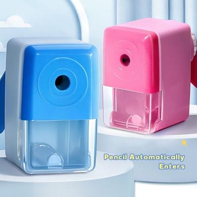 Stift fährt automatisch in Spitzer ein Arbeitssparender Zeitsparender Bleistiftspitzer Handkurbel Mechanisches Werkzeug