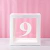 Clear Balloon Box with 26 White Letters for Birthday Party and Baby's First Birthday Decoration