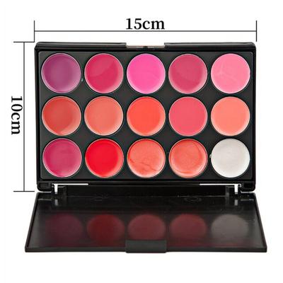 Beauty Makeup Lipstick Lip Gloss Moisturizer Shimmer Palette Cosmetic Set 66 Colors, 02 15 Colors, 1 Piece