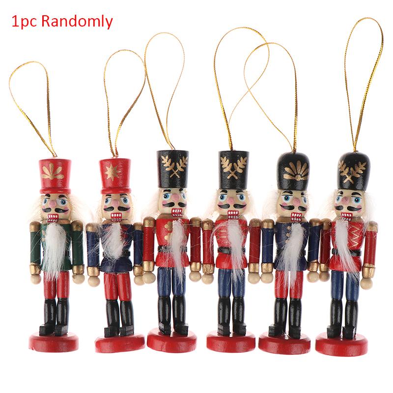 

New Year 7/10cm Wooden Nutcracker Doll Soldier Puppet Christmas Kids Gifts New Year Christmas Tree Pendant Ornaments Decoration