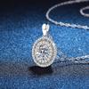 New S925 Silver Oval Inlaid Women's Pendant, Niche Fashion, Exquisite, High-quality Wedding Jewelry