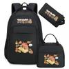 Large Capacity Kids Backpack Set With Lunch Bag Pencil Case Oxford Fabric Casual School Boys Ages 7-12