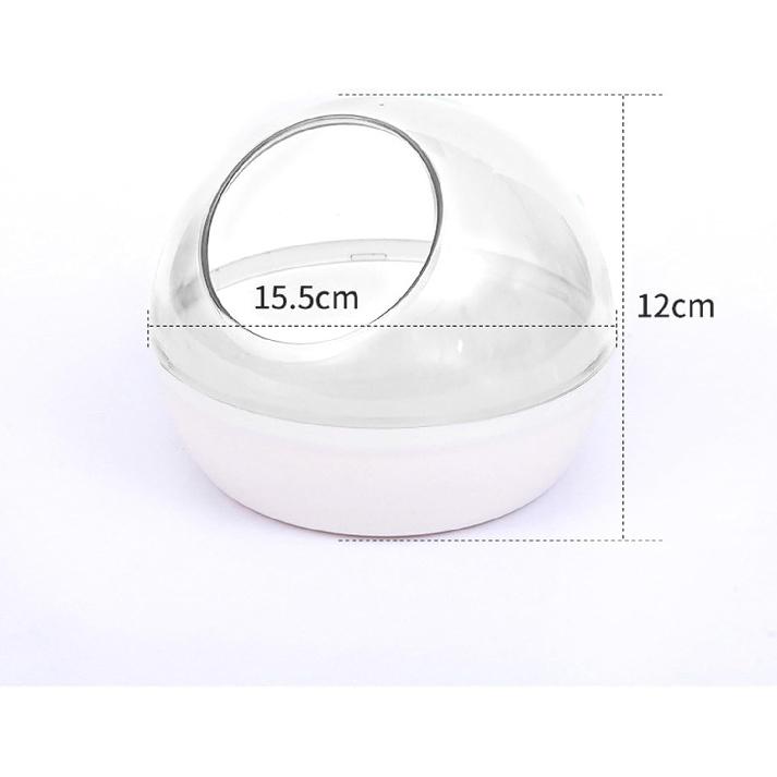 Hamster Sand Bath Toilet Bathtub Pet Bathroom Cute Shape Clear Bath House Hamster Sand Bath Container for Chinchilla Hedgehog, Transparent