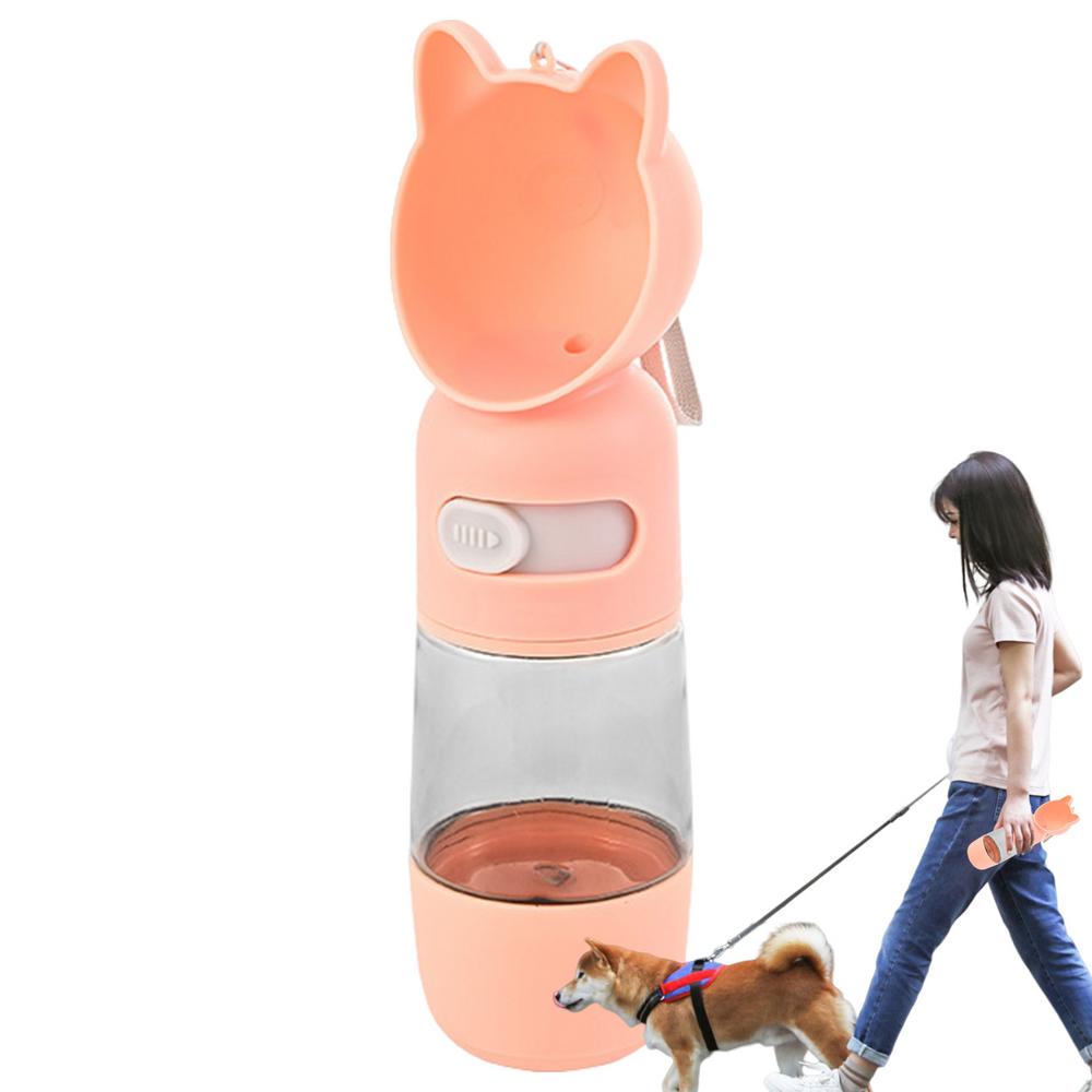 

Dog Water Bottle Dispenser Multifunctional Outdoor Puppy Water Dispenser Lightweight Pet Dispenser Drinking Bowl For Outdoor розовый